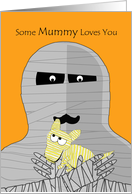 Halloween from Pet, Cute Mummy Holding a Puppy Mummy card
