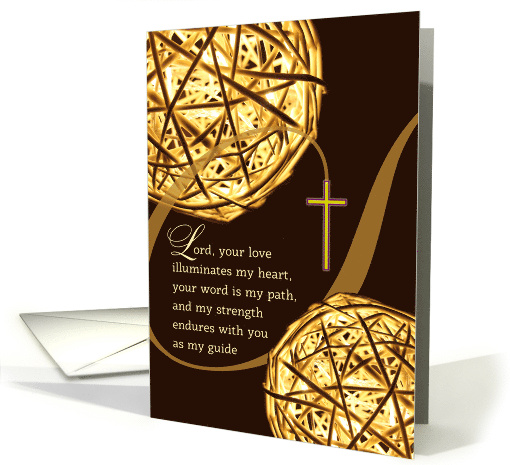 Encouragement God Loves You with Illuminated Spheres and Cross card