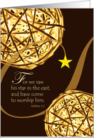 Christmas with Scripture from Matthew 2:2 Illuminated Spheres card
