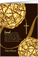 Invitation for Godparents with Religious Theme of Lights and Cross card
