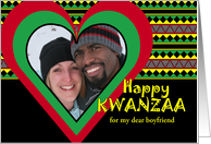 For Boyfriend Kwanzaa Custom with Add Your Photo and Big Heart card
