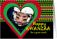 Custom Kwanzaa for Coach with Add Your Photo Heart and Patterns card
