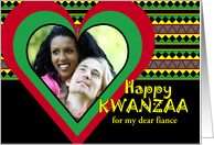 For Fiance Kwanzaa Custom with Add Your Photo Heart and Patterns card