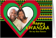 For Fiancee Kwanzaa Custom with Add Your Photo Heart and Patterns card