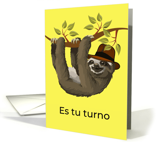 Spanish Congratulations on Retirement with Sloth in Brown Hat card