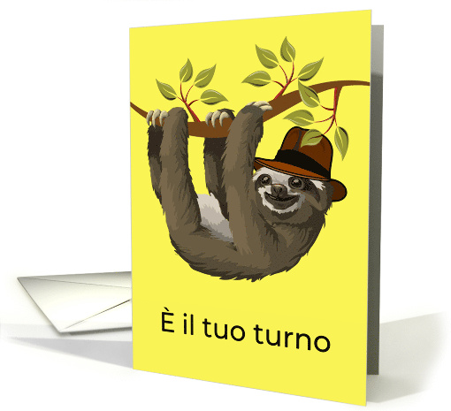 Italian Congratulations on Retirement with Sloth in Hat card (1420316)