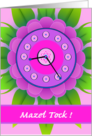 Mazel Tock It’s Time to Celebrate Your Bat Mitzvah with Flower Clock card