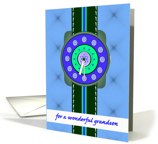 Congratulations on Bar Mitzvah for Grandson with Mazel Tock Watch card