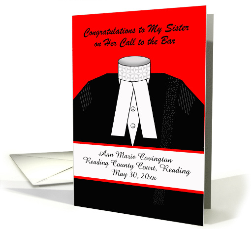Custom Front, Call to the Bar for Sister, Barrister... (1437840)