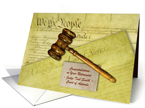 Court of Appeals Judge Retirement Congratulations Custom Front card