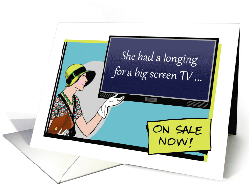 Funny Retro Vintage Birthday, Longing for Big Screen TV card (1450038)