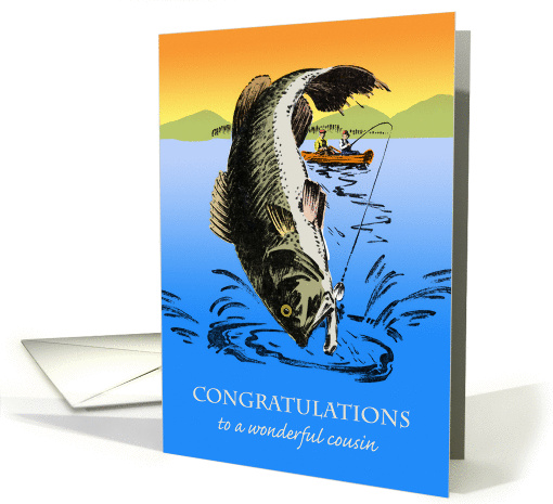 Congratulations on Retirement for Cousin, Fishing card (1453038)