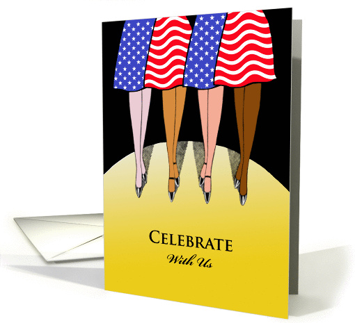 Invitation for Patriotic Flag Day Themed Party, Dancing Women card