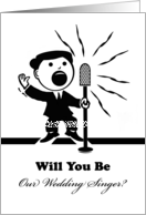 Will You be Our Wedding Singer? Retro Singer at the Microphone card