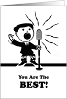 Happy Compliment Day, Vintage Announcer at Microphone card