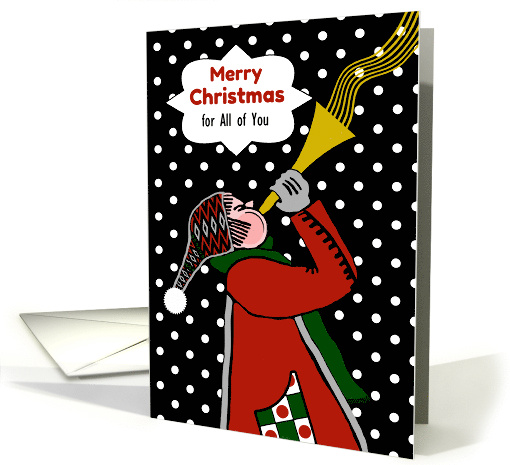 All of You Christmas Custom Front with Trumpet Player and Snow card