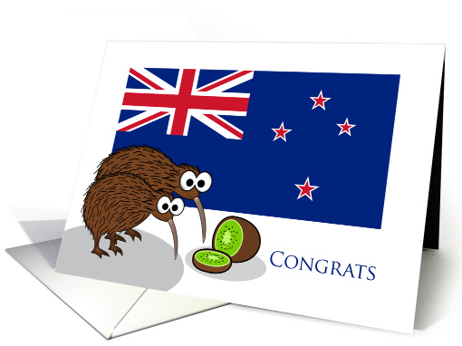 Congratulations on Becoming Parents, New Zealand Kiwi Surprise card