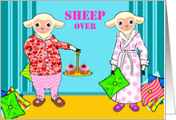 Sheep Over, Sleepover Party Invitation, Sheep, Cupcakes, and Pillows card