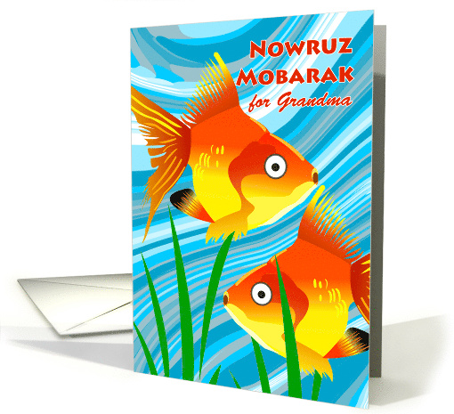 Persian New Year Nowruz Mobarak for Grandma with a Pair of Fish card