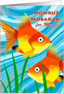 Nowruz Mobarak for Ex-wife Persian New Year Goldfish and Waves card