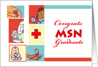 Congratulations on Graduation, MSN Degree in Nursing, Nurses card
