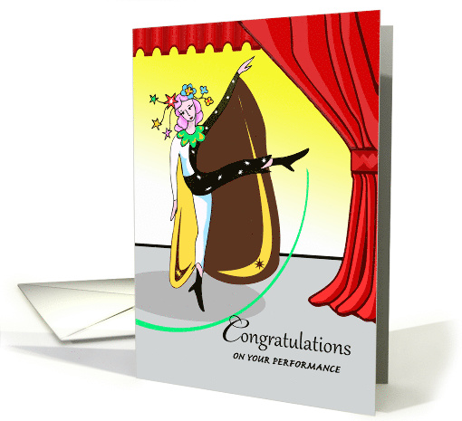 Congratulations on Your Performance, Dancing Lady, Red Curtain card