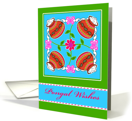 Pongal Wishes, Kolam Inspired Square Design card (1479238)