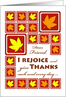 Friendsgiving for Friend with Autumn Leaf Tiles card