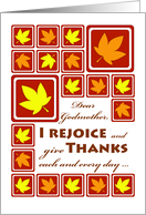 I Rejoice, Thanks for Being Godmother, Leaf Tiles card