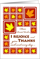 Postal Worker Thanksgiving with Autumn Leaf Tiles card