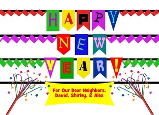 Custom Front Happy New Year for a Neighbor, Add Your Text