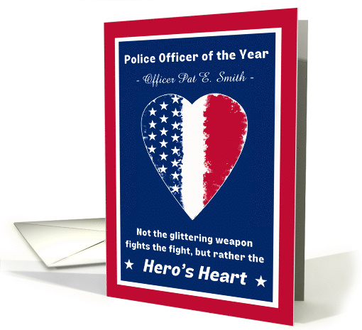 For Police Officer of the Year Congratulations Patriotic... (1506356)