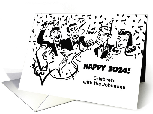 Vintage New Year's Eve Party Invitation with Custom Front card