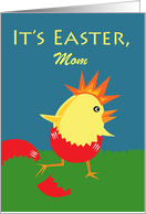 Easter for Mom with Punk Rock Chicken and Custom Front card