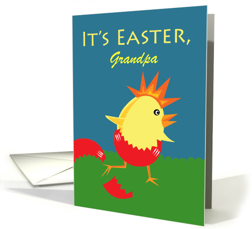 Custom Easter for Grandpa with Punk Rock Chick Add Your Text card