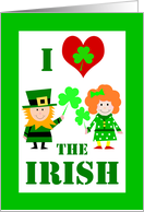 I Heart Love the Irish St. Patrick’s Day with Cute Characters card