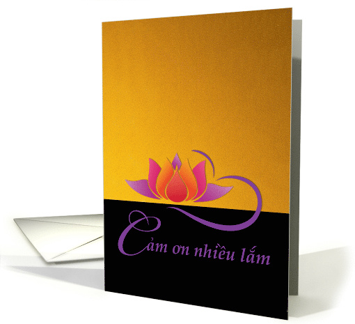 Thank You in Vietnamese, Cam on nhieu lam, Lotus and Gold card