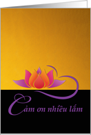 Thank You in Vietnamese, Cam on nhieu lam, Lotus and Gold card