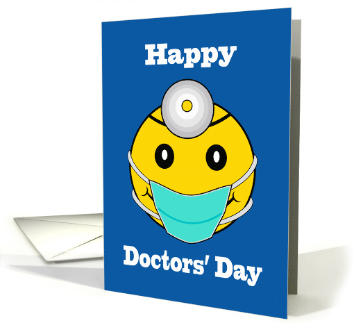 Happy Doctors' Day Face with Mask and Head Mirror card (1513454)