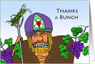 Thanks a Bunch, St. Urho’s Day, Dead Grasshopper and Grapes card