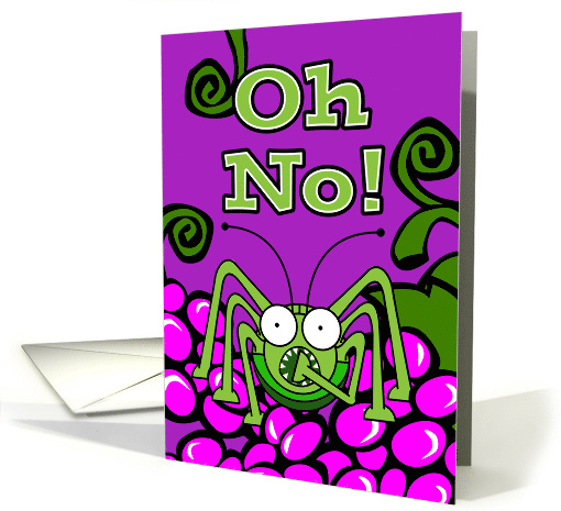Oh No! It's St. Urho's Day Again, Grasshopper and Grapes card