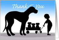 Thank You, Help with Litter Whelping, Great Dane Mom and Pups card