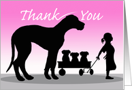 Thank You, Help with Litter Whelping, Great Dane Mom and Pups card