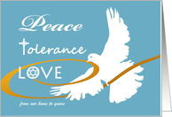 Passover from Our Home to Yours with Dove and Golden Ribbon card