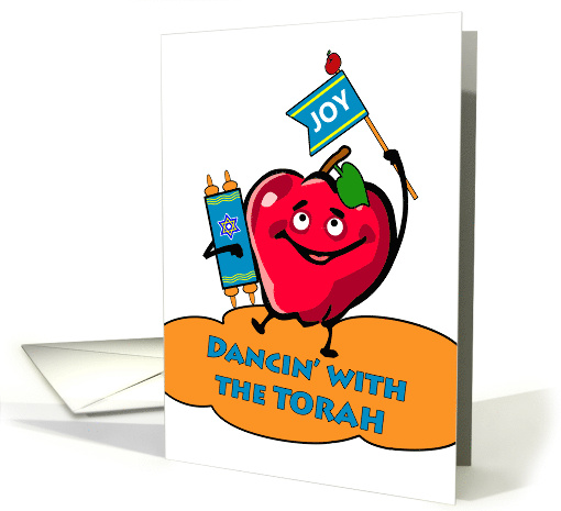 Simchat Torah Dancing With the Torah and Apple Joy card (1518454)