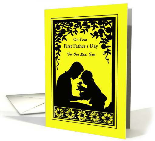 First Father's Day for Son, Custom Front, Silhouette card (1529604)