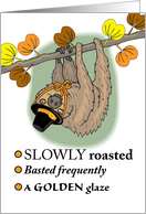 Thanksgiving Sloth with Pilgrim Hat and Happy Slothsgiving card