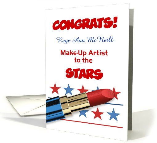 Custom Congratulations Cosmetology Graduation, Red, White, Blue card