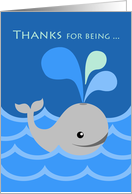 Thanks for Being a Breath of Fresh Air with Cute Whale card