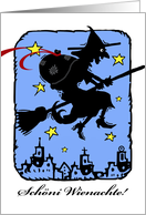 Christmas in Swiss German with Befana the Christmas Witch Flying card